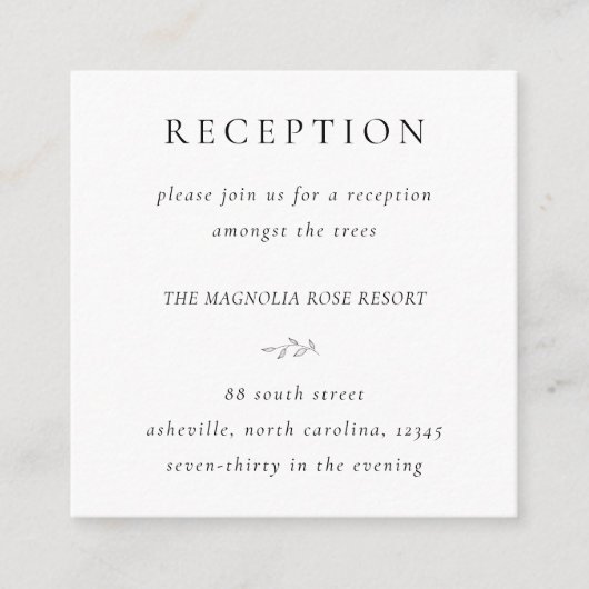 Budget Botanische Receptie Info Behuizing Kaart (Voorkant)