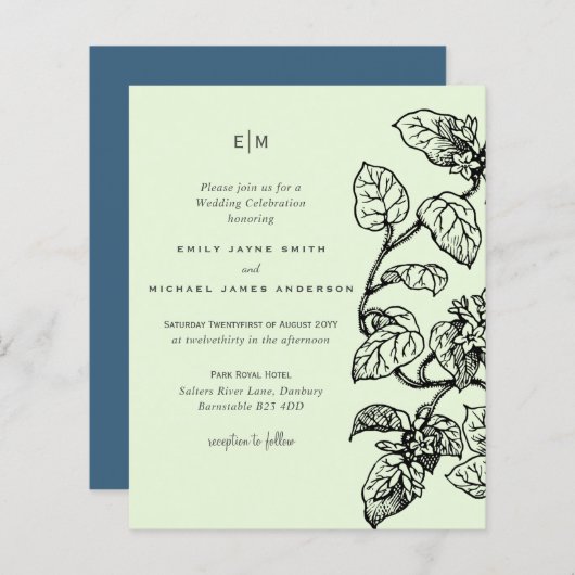 BUDGET Botanische tuinboer wordt uitgenodigd (Voorkant / Achterkant)