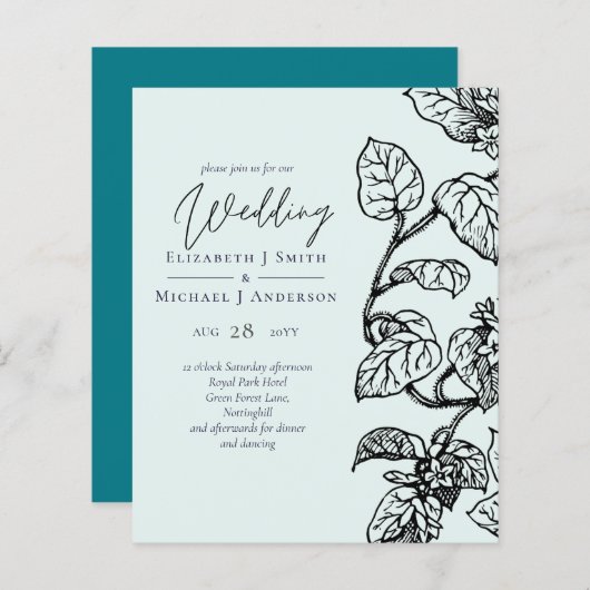 BUDGET Botanische tuinboer wordt uitgenodigd (Voorkant / Achterkant)