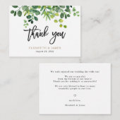 BUDGET Botanische tuinbruiloft Dank je briefje aut Notitiekaartje (Voorkant / Achterkant)