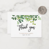 BUDGET Botanische tuinbruiloft Dank je briefje aut Notitiekaartje (Voorkant / Achterkant in situ)