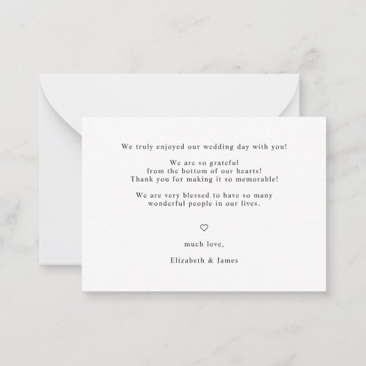 BUDGET Botanische tuinbruiloft Dank je briefje aut Notitiekaartje (Achterkant)