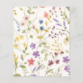 Budget Botanische Wildflower 1e Verjaardagsfeest (Achterkant)