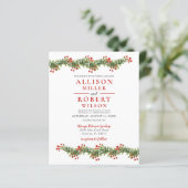 Budget Boughs of Holly Wedding Invitation (Staand voorkant)