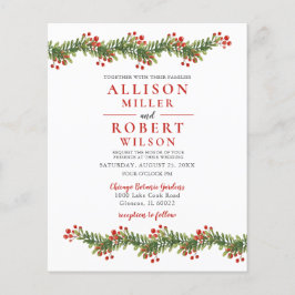 Budget Boughs of Holly Wedding Invitation