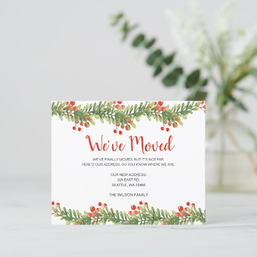 Budget Boughs of Holly Weve Moved Holiday Kaart (Staand voorkant)