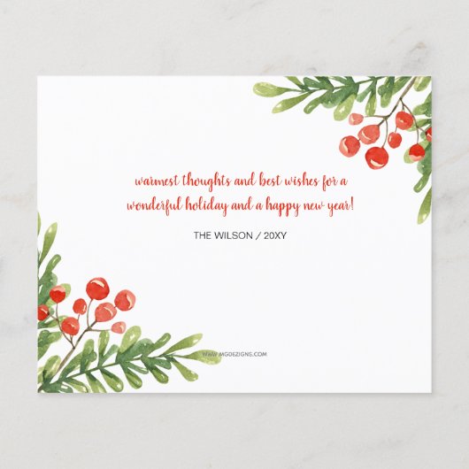 Budget Boughs of Holly Weve Moved Holiday Kaart (Achterkant)