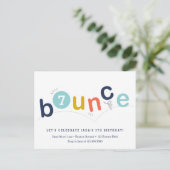 Budget Bounce Birthday Party Uitnodiging Briefkaart (Staand voorkant)