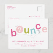 Budget Bounce Girls Birthday Party Uitnodiging Briefkaart (Voorkant / Achterkant)