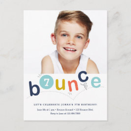 Budget Bounce Kids Verjaardagsfeestje Uitnodiging Briefkaart
