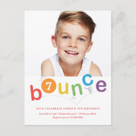 Budget Bounce Kids Verjaardagsfeestje  Uitnodiging Briefkaart