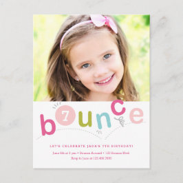 Budget Bounce Kids Verjaardagsfeestje Uitnodiging Briefkaart