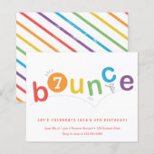 Budget Bounce Kinder Age Birthday Party Uitnodigin (Voorkant / Achterkant)