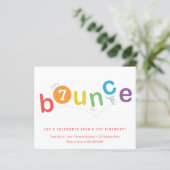 Budget Bounce Kinder Age Birthday Party Uitnodigin (Staand voorkant)