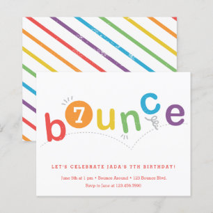 Budget Bounce Kinder Age Birthday Party Uitnodigin