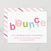 Budget Bounce Kinder Age Birthday Party Uitnodigin (Voorkant / Achterkant)