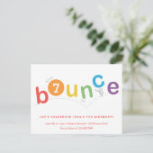 Budget Bounce Kinder Age Birthday Party Uitnodiging Briefkaart (Staand voorkant)
