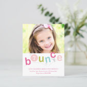 Budget Bounce Kinderverjaardagsfeest Uitnodigingen (Staand voorkant)