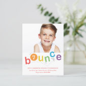 Budget Bounce Kinderverjaardagsfeest Uitnodigingen (Staand voorkant)