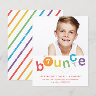 Budget Bounce Kinderverjaardagsfeest Uitnodigingen