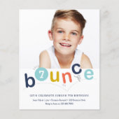 Budget Bounce Kinderverjaardagsfeest Uitnodigingen (Voorkant)