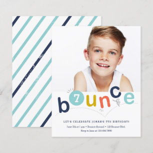 Budget Bounce Kinderverjaardagsfeest Uitnodigingen
