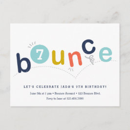 Budget Bounce Verjaardagsfeestje Uitnodiging Briefkaart