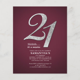 Budget Bourgogne 21e verjaardag Sliver Glitter Gla