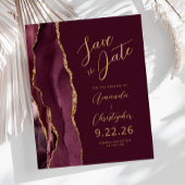 Budget Bourgogne Agaat Gold Script Save the Date