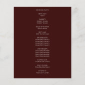 Budget Bourgogne Agate Gold Glitter Weddenprogramm (Achterkant)