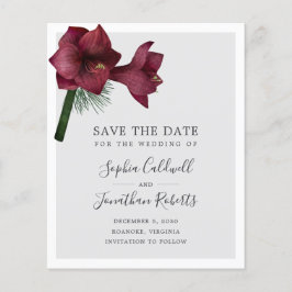Budget Bourgogne Bloemen Bruiloft Save the Date