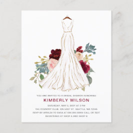 Budget Bourgogne Bloemen Trouwjurk Vrijgezellenfee