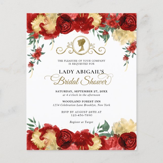 BUDGET Bourgogne Bloemen Victoriaans Vrijgezellenf (Voorkant)