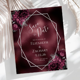 Budget Bourgogne Bloemen Zilveren Geo Save the Dat