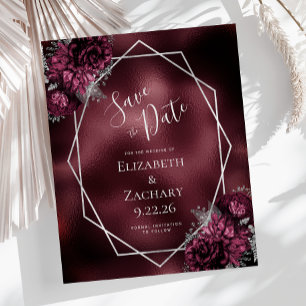 Budget Bourgogne Bloemen Zilveren Geo Save the Dat