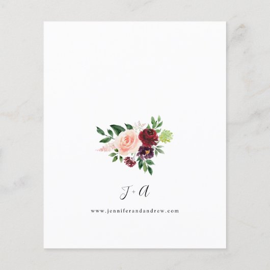 Budget Bourgogne & Blush Pink 4 Floral Gold Weddin (Achterkant)