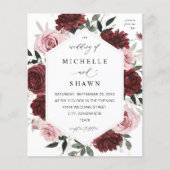 Budget Bourgogne & Blush Pink 6 Floral Flyer (Voorkant)