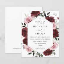 Budget Bourgogne & Blush Pink 6 Floral Wedding