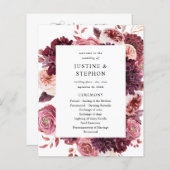 Budget Bourgogne & Blush Pink 8B Wedding Ceremony (Voorkant / Achterkant)