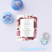 Budget Bourgogne & Blush Pink 8B Wedding Ceremony Flyer (Enkel)