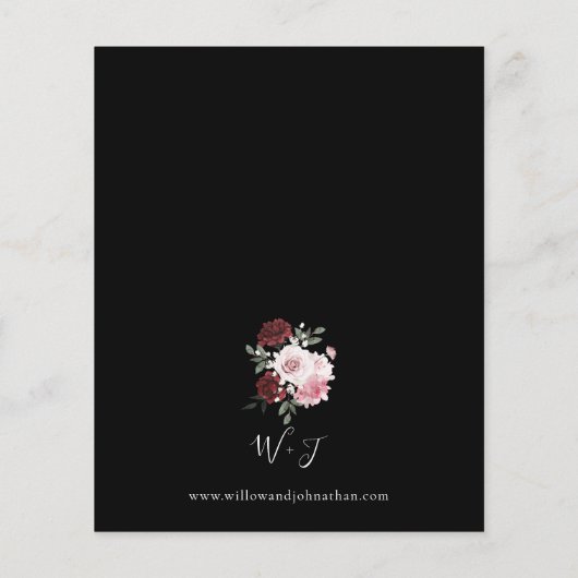 Budget Bourgogne & Blush roze 6Ele Floral Weddensc (Achterkant)