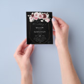 Budget Bourgogne & Blush roze 6Ele Floral Weddensc Flyer (Hand)