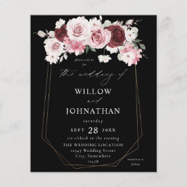 Budget Bourgogne & Blush roze 6Ele Floral Weddensc Flyer