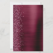 Budget Bourgogne Brushed Metal Wedding Uitnodigen (Achterkant)