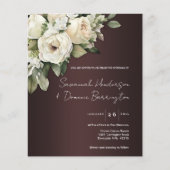 Budget Bourgogne en Rose Bouquet Boho Bruiloft Flyer (Voorkant)