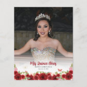 Budget Bourgogne Floral Quinceañera Foto Dank u (Achterkant)