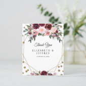 Budget Bourgogne Glitter Geometric Dank u (Staand voorkant)