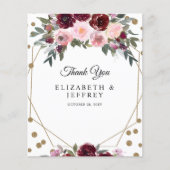 Budget Bourgogne Glitter Geometric Dank u (Voorkant)