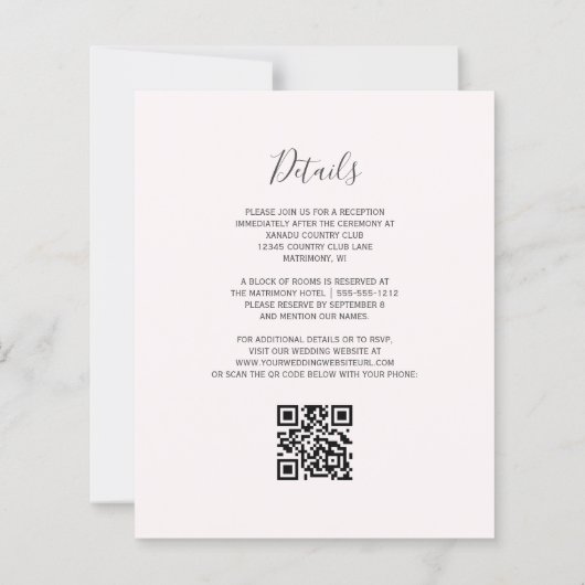 Budget Bourgogne Gold Agaat Blush QR Code Huwelijk (Achterkant)