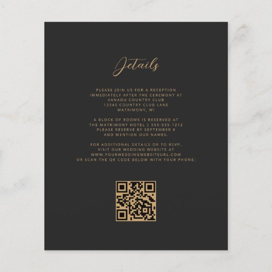 Budget Bourgogne Gold Agaat Dark QR Code Huwelijk (Achterkant)